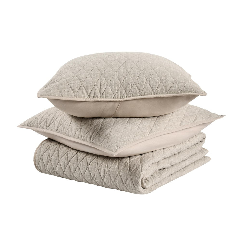 Villa by Classic Home - Lana 3-Piece Queen Quilt Set - Beige - BEDQ503Q view 1