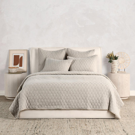Villa by Classic Home - Lana 3-Piece Queen Quilt Set - Beige - BEDQ503Q view 2