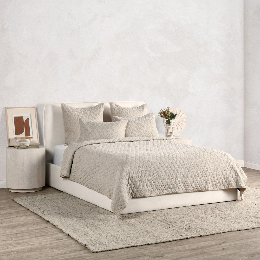 Villa by Classic Home - Lana 3-Piece Queen Quilt Set - Beige - BEDQ503Q view 4