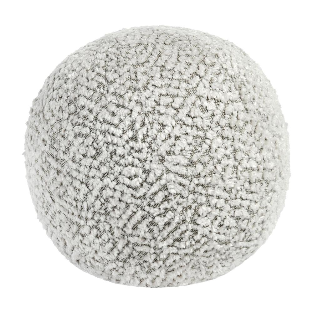 Villa by Classic Home - Maris 12in Round Belgian Linen Throw Pillow, Ivory - 12W - Ivory - V270033 veiw 1