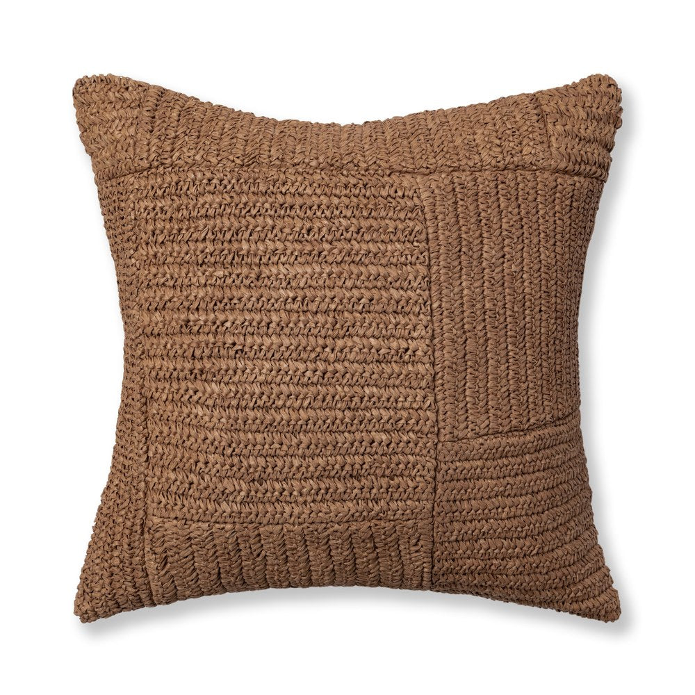Villa by Classic Home - Merritt Raffia Amber Brown 22x22 Throw Pillow - V340042 view 1