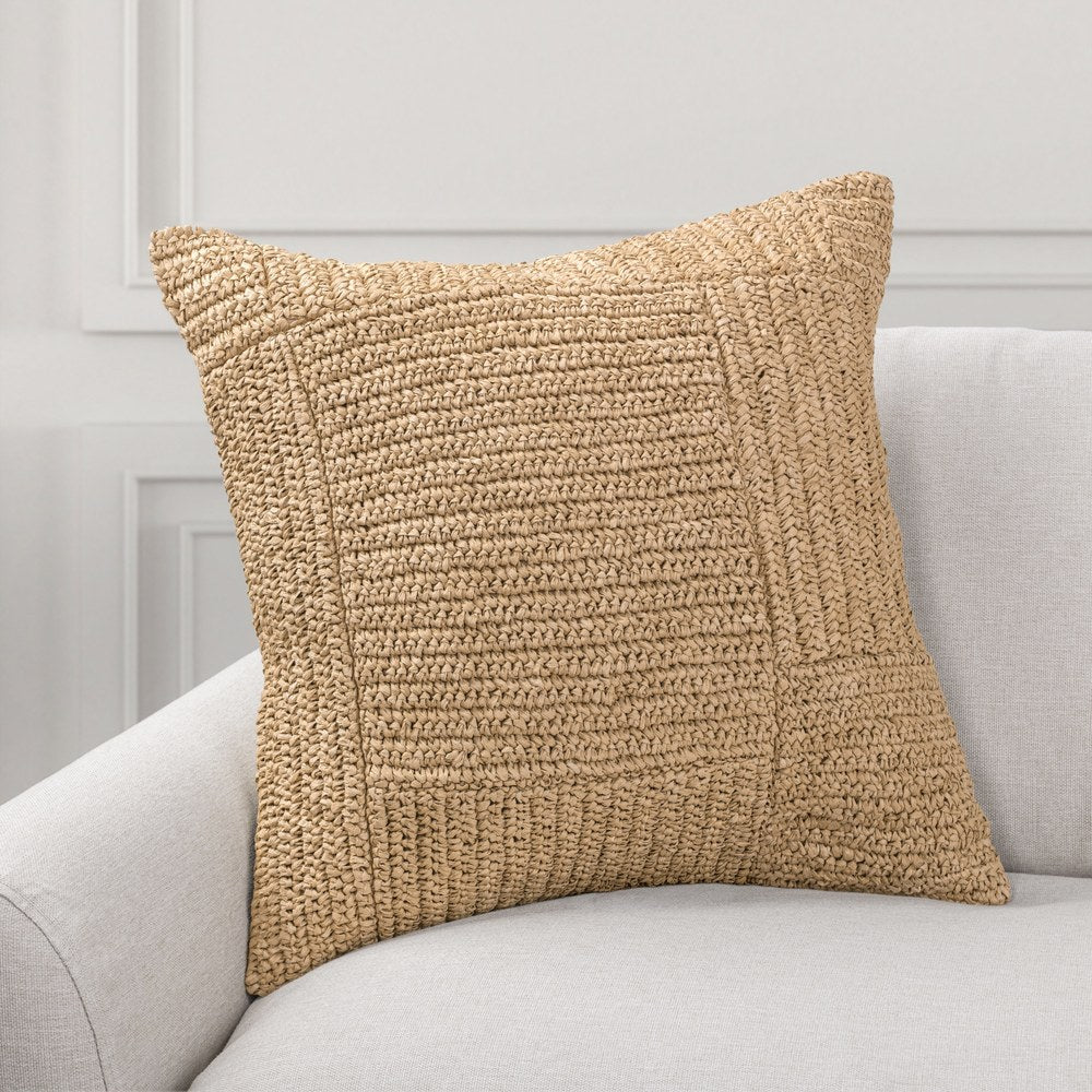 Villa by Classic Home - Merritt Raffia Harvest Wheat 22x22 Throw Pillow - Brown - V340040 view 3