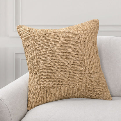 Villa by Classic Home - Merritt Raffia Harvest Wheat 22x22 Throw Pillow - Brown - V340040 view 3