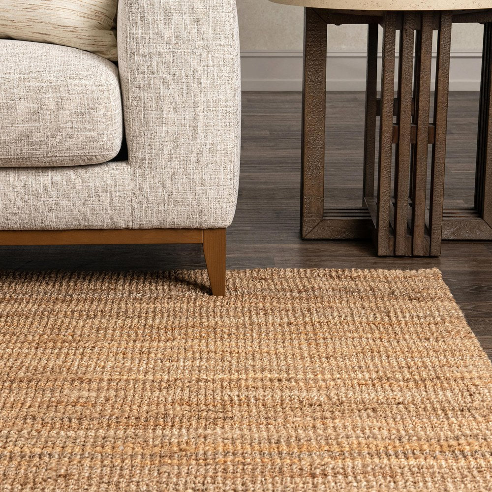 Villa by Classic Home - Mini Boucle 8x10 Handwoven Jute Area Rug - Natural - 30088215 view 5