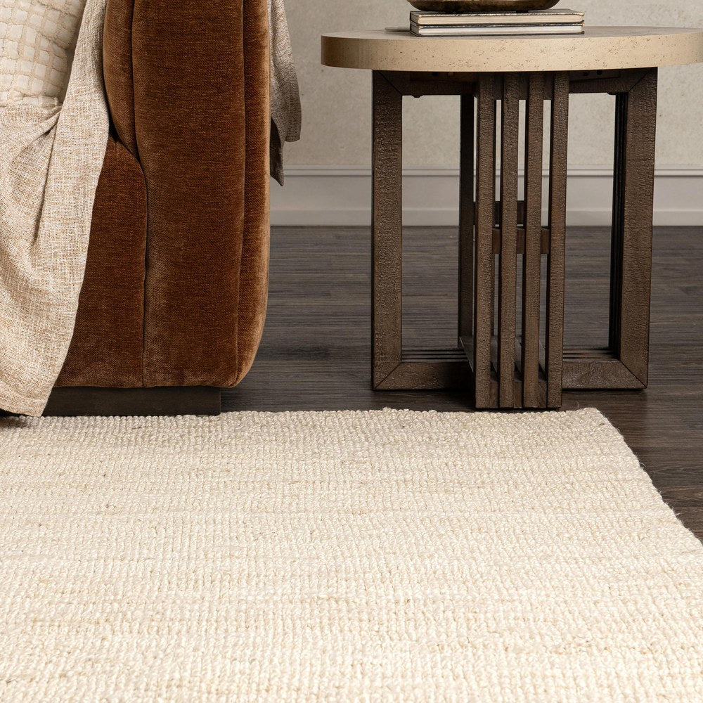 Villa by Classic Home - Mini Boucle 9x12 Handwoven Jute Area Rug - Ivory - 30088226 view 5
