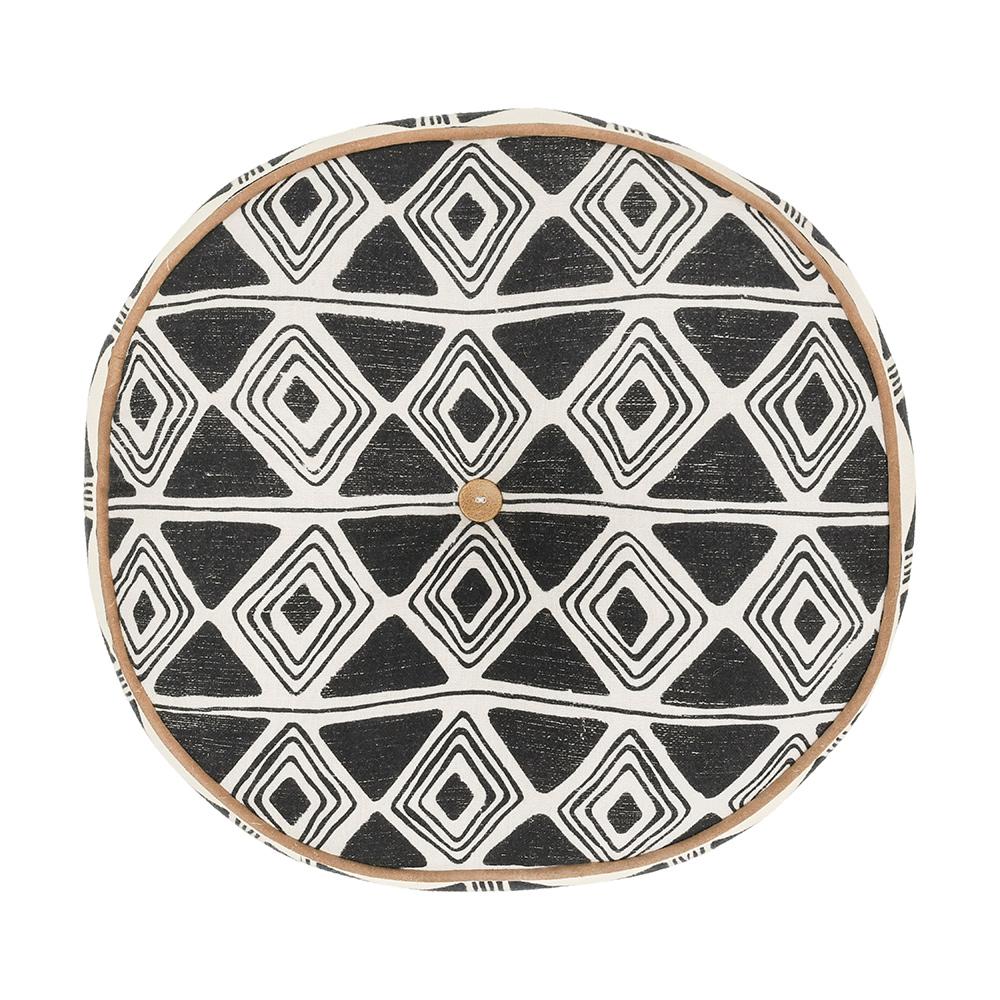Villa by Classic Home - Nubia 18in Round Cotton Fabric Throw Pillow - Black/White - V300075 veiw 1