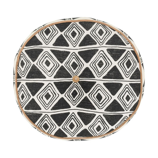Villa by Classic Home - Nubia 18in Round Cotton Fabric Throw Pillow - Black/White - V300075 veiw 1