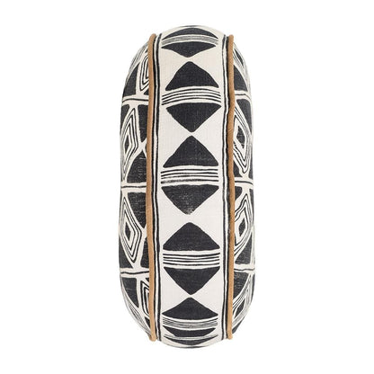Villa by Classic Home - Nubia 18in Round Cotton Fabric Throw Pillow - Black/White - V300075 veiw 2