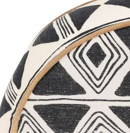 Villa by Classic Home - Nubia 18in Round Cotton Fabric Throw Pillow - Black/White - V300075 veiw 4