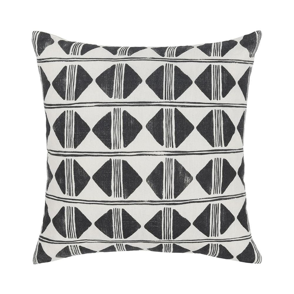 Villa by Classic Home - Nubia 22x22 Linen Blend Fabric Throw Pillow - Black/White - V300076 veiw 1