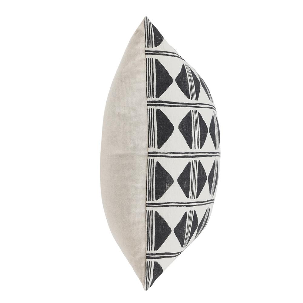 Villa by Classic Home - Nubia 22x22 Linen Blend Fabric Throw Pillow - Black/White - V300076 veiw 3