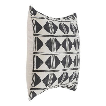 Villa by Classic Home - Nubia 22x22 Linen Blend Fabric Throw Pillow - Black/White - V300076 veiw 4