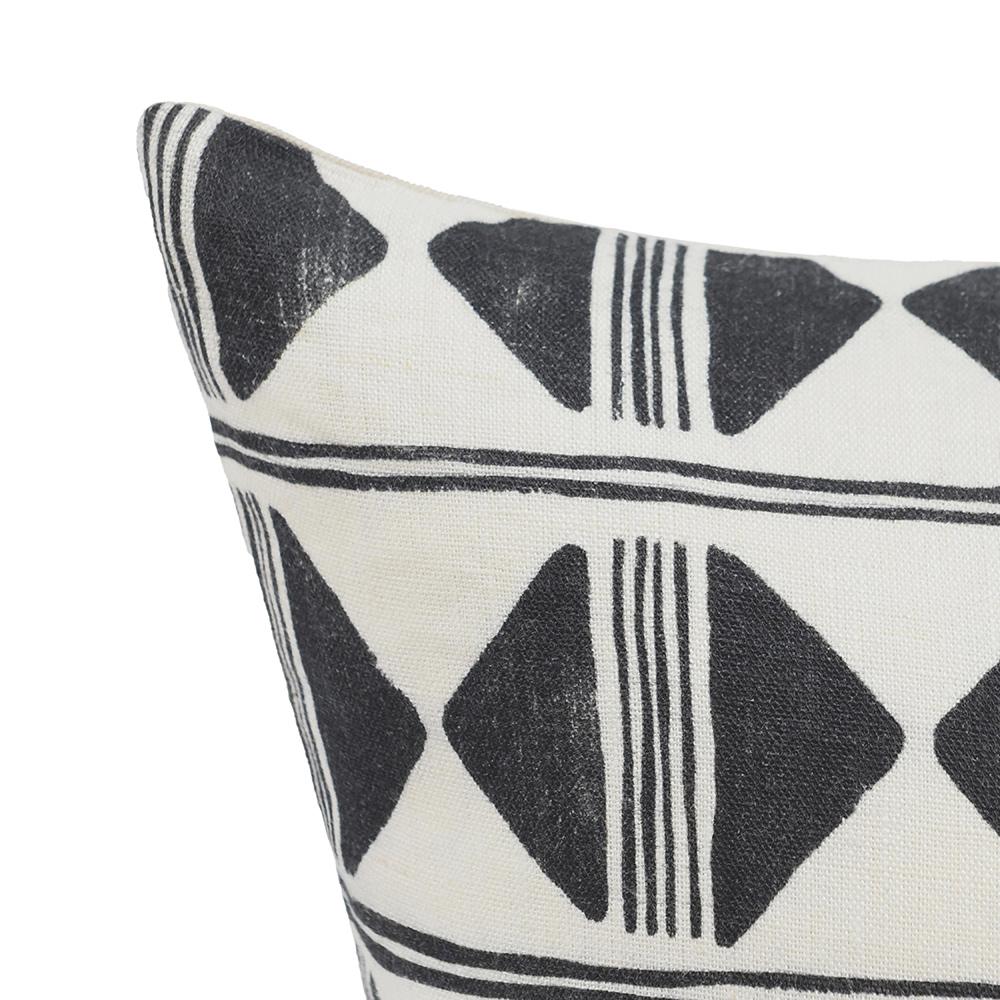 Villa by Classic Home - Nubia 22x22 Linen Blend Fabric Throw Pillow - Black/White - V300076 veiw 5