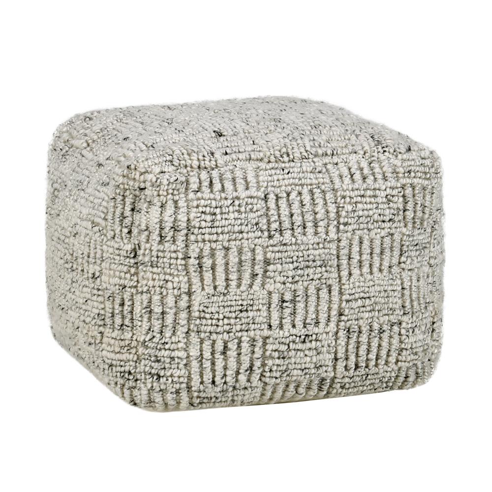 Villa by Classic Home - Performance Vico Ivory Multi Pouf 18X18X14 - 18W - Ivory - VP10037 veiw 1