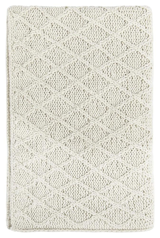 Villa by Classic Home - Porter 100% Cotton 50inX70in Throw Blanket, Ivory - 50W - Ivory - V190115 veiw 1