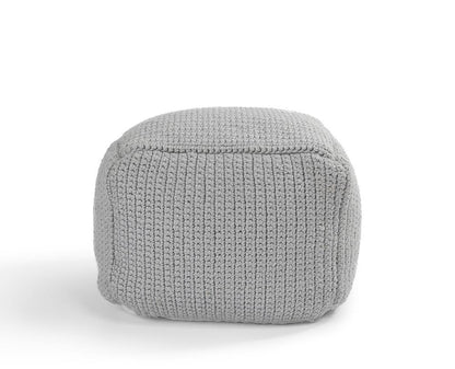 Villa by Classic Home - Prism 18in Wide Handwoven Square Pouf - Gray - VP10035 veiw 1