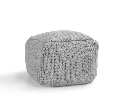 Villa by Classic Home - Prism 18in Wide Handwoven Square Pouf - Gray - VP10035 veiw 2