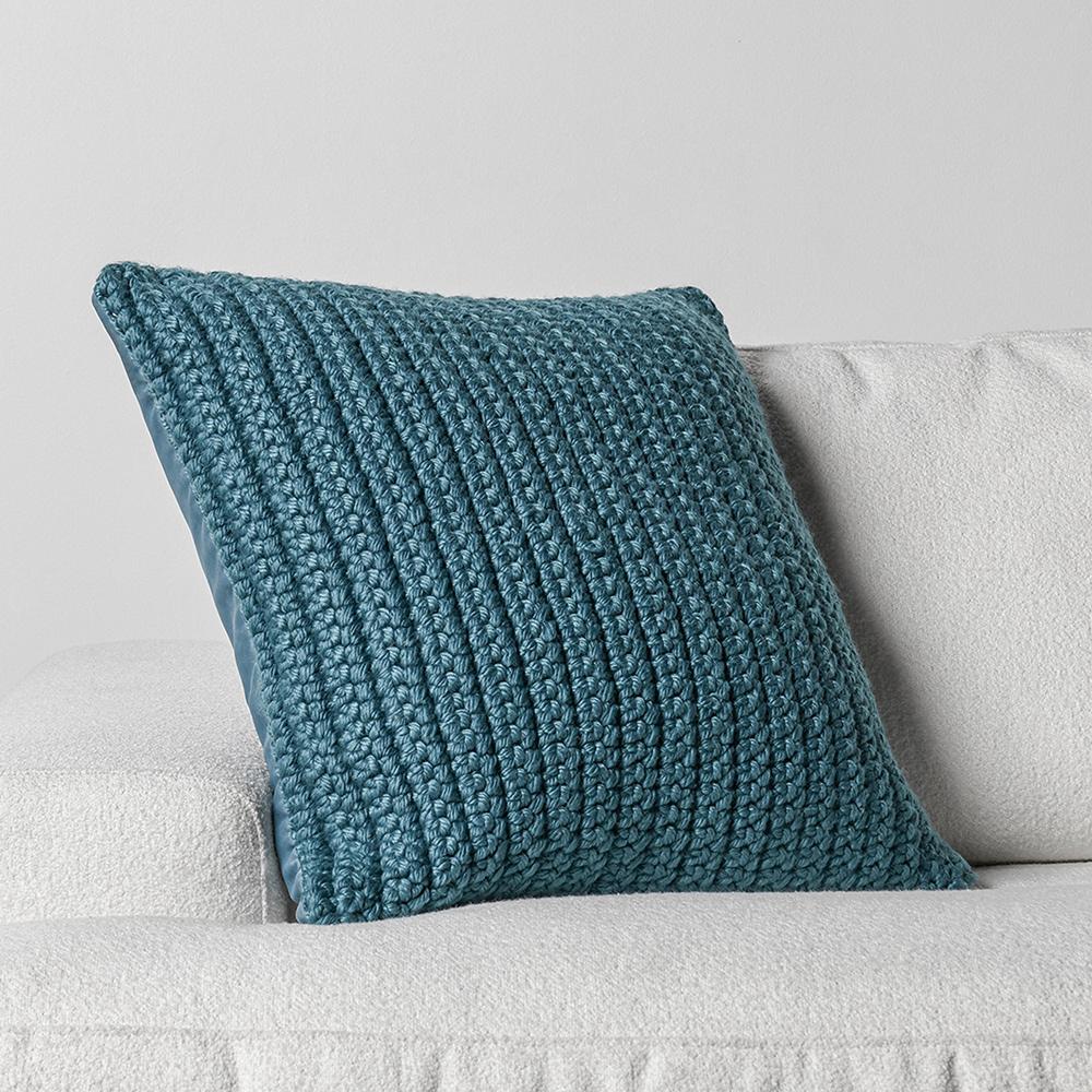 Villa by Classic Home - Prism 22x22 Woven Fabric Throw Pillow - Blue - VO60005 veiw 3