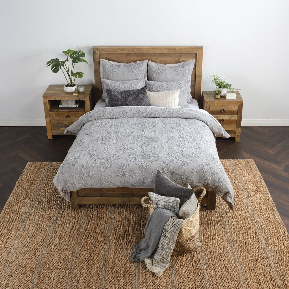 Villa by Classic Home - Reagan Cotton Queen Duvet Cover - Gray - V180119 view 1
