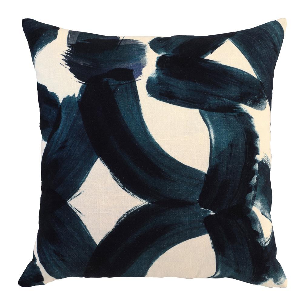 Villa by Classic Home - Rilo Printed 22in Throw Pillow, Indigo - 22W - Indigo, Natural - V150980 veiw 1