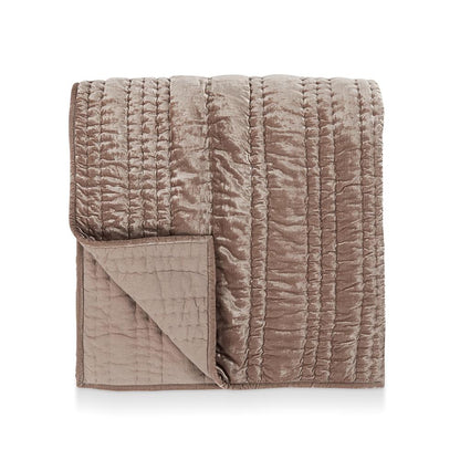 Villa by Classic Home - Seville Velvet Fabric Desert Taupe Queen Quilt  - Taupe - V250192 veiw 1