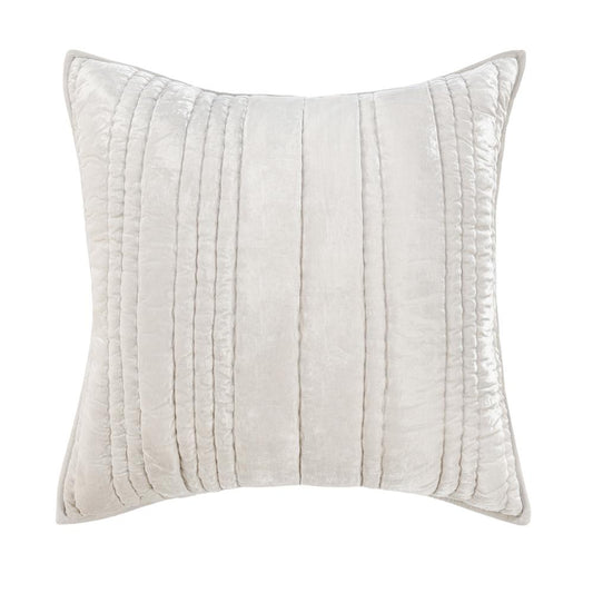 Villa by Classic Home - Seville Velvet Fabric Oyster Gray Euro Sham - 26W - Oyster Gray - V280031 veiw 1