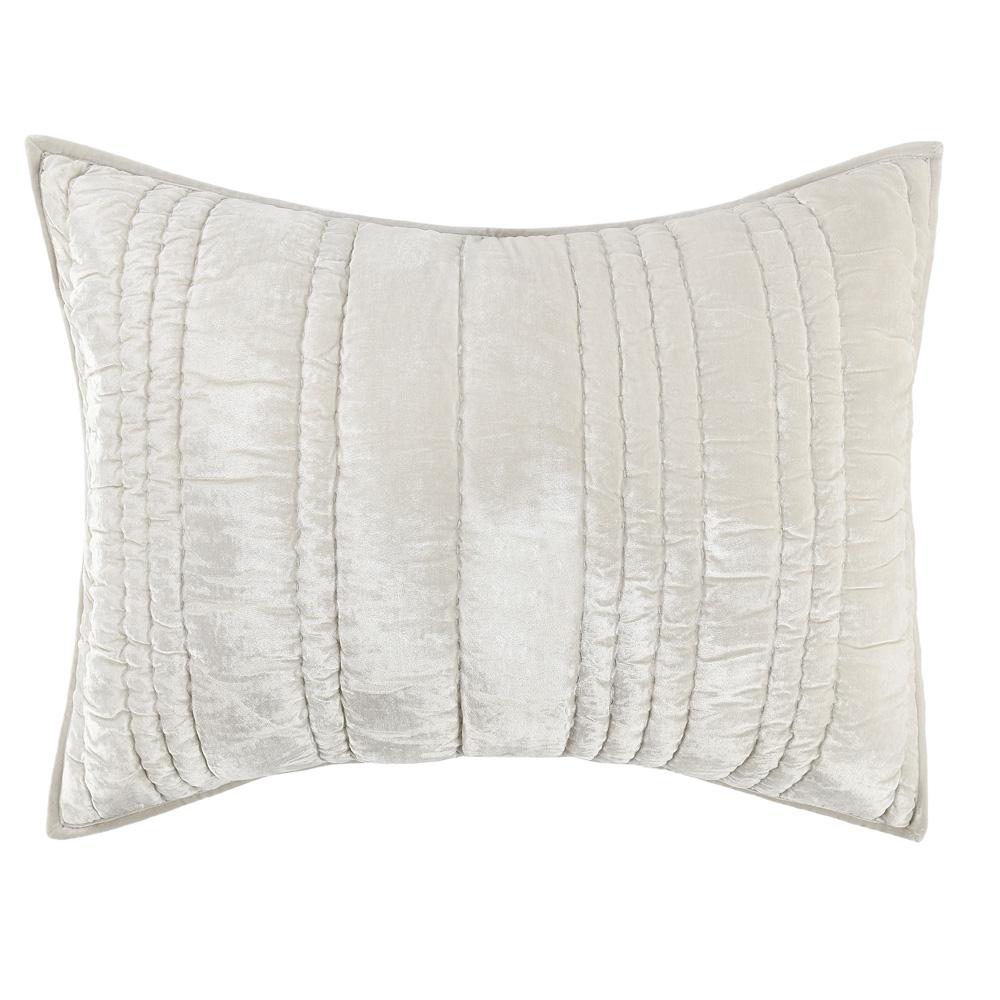 Villa by Classic Home - Seville Velvet Fabric Oyster Gray Standard Sham - 26W - Oyster Gray - V280032 veiw 1