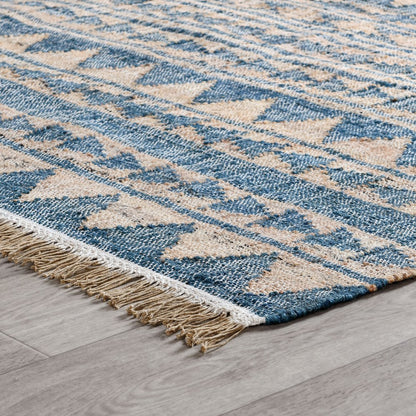 Villa by Classic Home - Solana 2.6x8 Handwoven Jute Runner - Blue, Natural - 30091393 view 1
