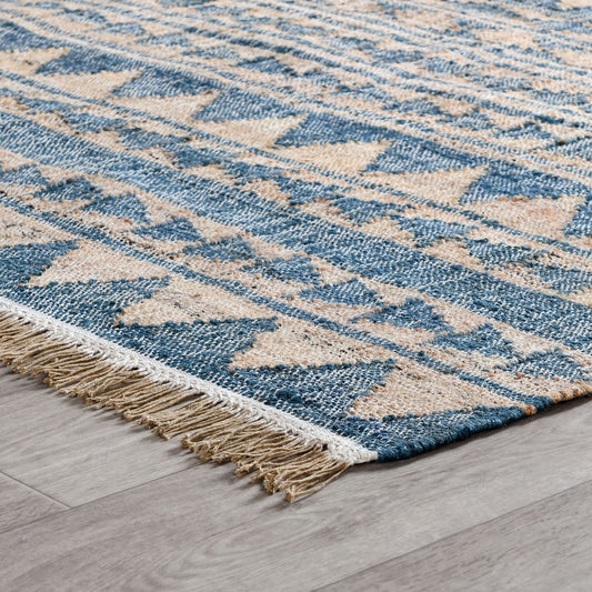 Villa by Classic Home - Solana 2.6x8 Handwoven Jute Runner - Blue, Natural - 30091393 view 1