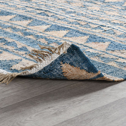 Villa by Classic Home - Solana 2.6x8 Handwoven Jute Runner - Blue, Natural - 30091393 view 2