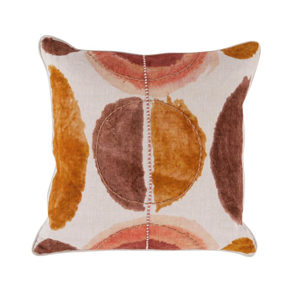 Villa by Classic Home - Solar 22in Belgian Linen Throw Pillow, Multicolor Clay  - 22W - Multicolor Clay  - V260071 veiw 1