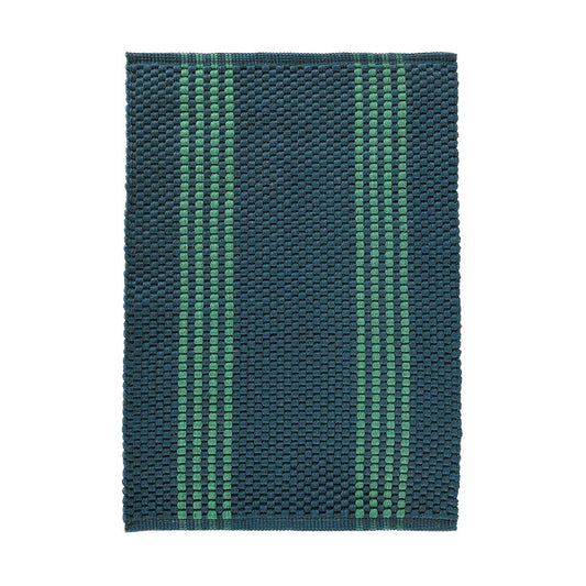 Villa by Classic Home - Sorrento 2x3 Handwoven Performance Stripe Deep Blue Fabric Rug - Deep Blue - 30132480 veiw 1