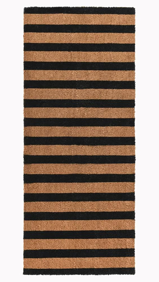 Villa by Classic Home - Striped Black And Natural 24X57 Doormat  - 24W - Natural, Black  - 3013224 veiw 1