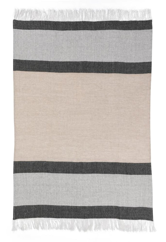 Villa by Classic Home - Tc Linen Cotton Blend Multicolor 50inX70in Throw Blanket Blanket - 50W - Multicolor - V270001 veiw 1