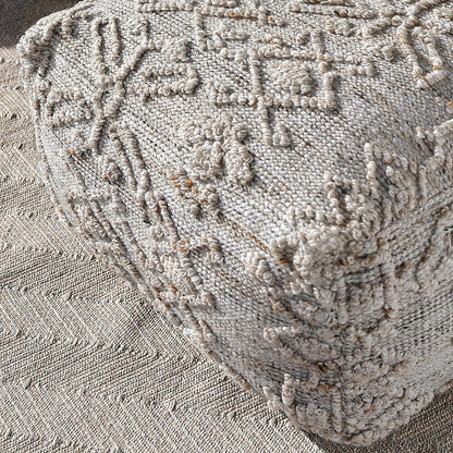 Villa by Classic Home - Tundra Linen Blend Fabric Pouf - Multicolor - VP10031 veiw 5