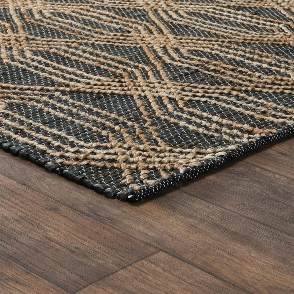 Villa by Classic Home - Tustin 2x3 Jute Blend Accent Rug - Charcoal, Natural - 30090700 view 2
