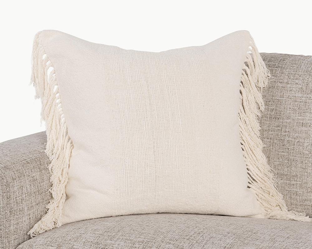 Villa by Classic Home - Volta 22x22 Linen Blend Fabric Throw Pillow - Ivory - V310037 veiw 7