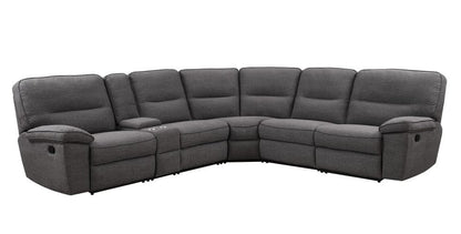 Wallace & Bay - Arnold Slate Gray 6Pc Modular Reclining Sectional Set with Console Storage, Cup Holders, And Tufted Back - U510475 veiw 1