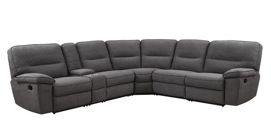 Wallace & Bay - Arnold Slate Gray 6Pc Modular Reclining Sectional Set with Console Storage, Cup Holders, And Tufted Back - U510475 veiw 1