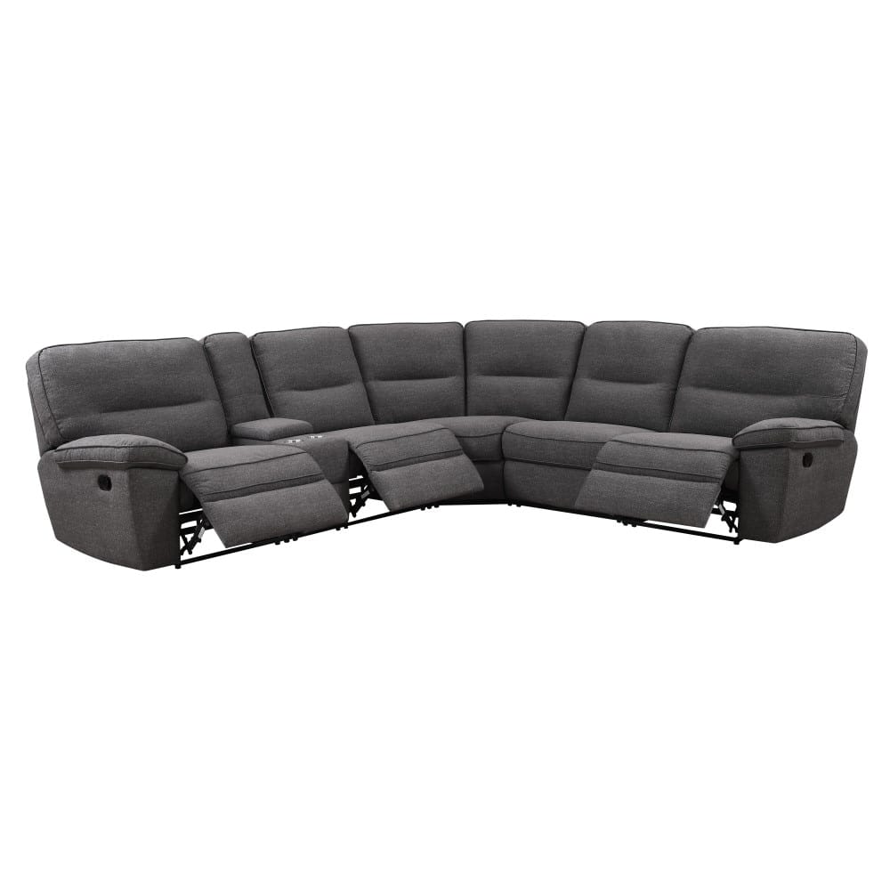 Wallace & Bay - Arnold Slate Gray 6Pc Modular Reclining Sectional Set with Console Storage, Cup Holders, And Tufted Back - U510475 veiw 5