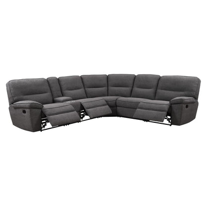 Wallace & Bay - Arnold Slate Gray 6Pc Modular Reclining Sectional Set with Console Storage, Cup Holders, And Tufted Back - U510475 veiw 5