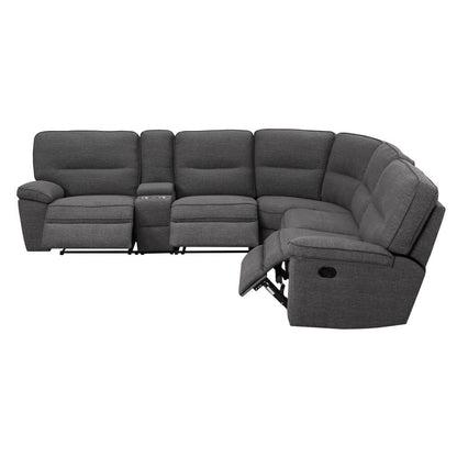 Wallace & Bay - Arnold Slate Gray 6Pc Modular Reclining Sectional Set with Console Storage, Cup Holders, And Tufted Back - U510475 veiw 6