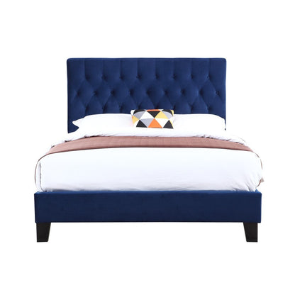 Wallace & Bay - Bates Cobalt Velvet Queen Upholstered Bed with Tufted, Padded Headboard, And Platform-Style Base - B510024 veiw 5