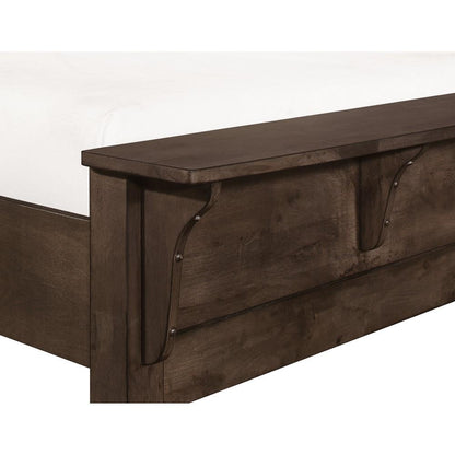 Wallace & Bay - Bonilla Gray Brown King Bed with Curved Plank Headboard And Built-In Bench Footboard - B510079 veiw 3
