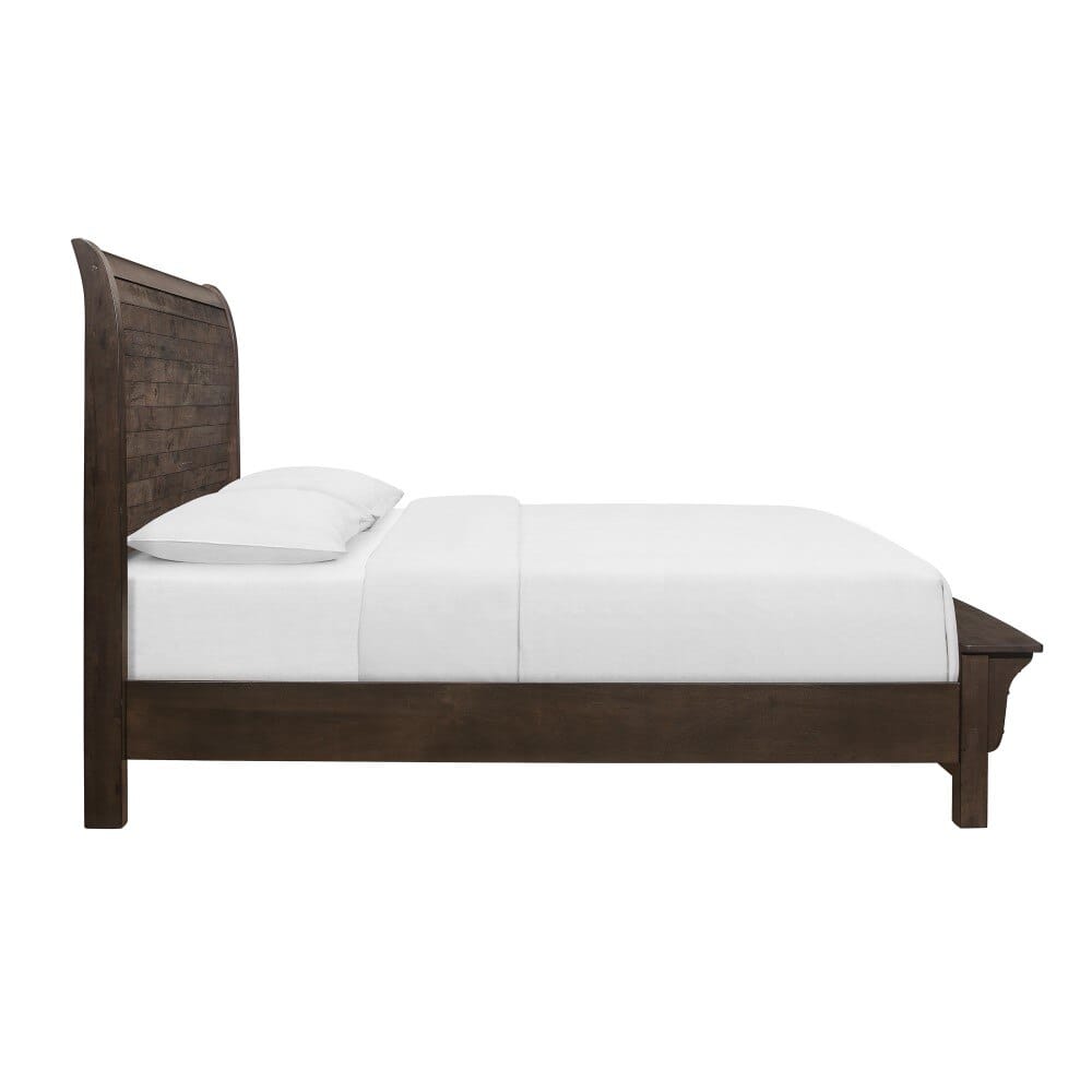Wallace & Bay - Bonilla Gray Brown King Bed with Curved Plank Headboard And Built-In Bench Footboard - B510079 veiw 6