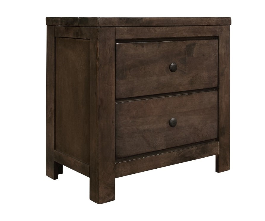 Wallace & Bay - Bonilla Gray Brown Nightstand with Rustic Finish And Two Drawers - B510076 veiw 1