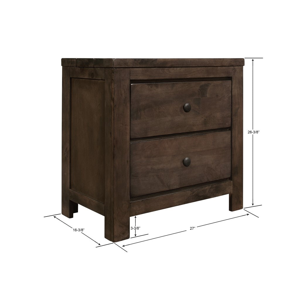Wallace & Bay - Bonilla Gray Brown Nightstand with Rustic Finish And Two Drawers - B510076 veiw 2