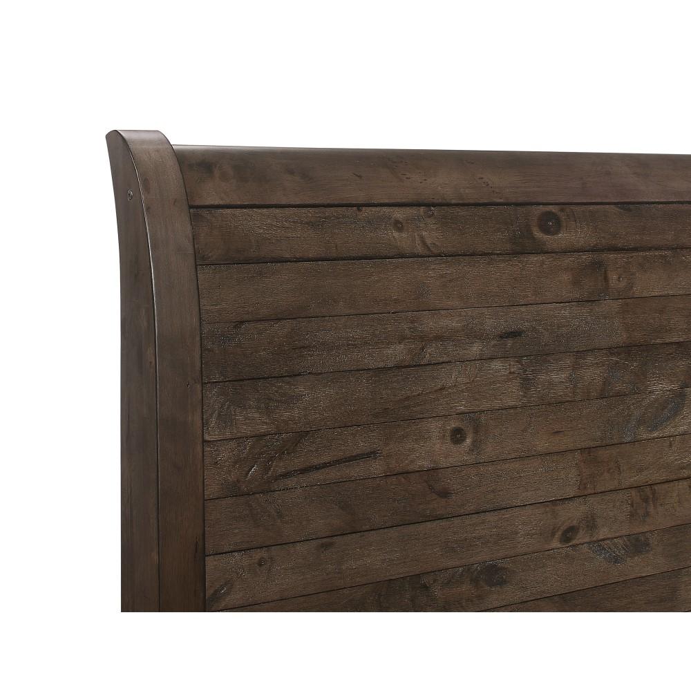 Wallace & Bay - Bonilla Gray Brown Queen Bed with Curved Plank Headboard And Built-In Bench Footboard - B510078 veiw 3