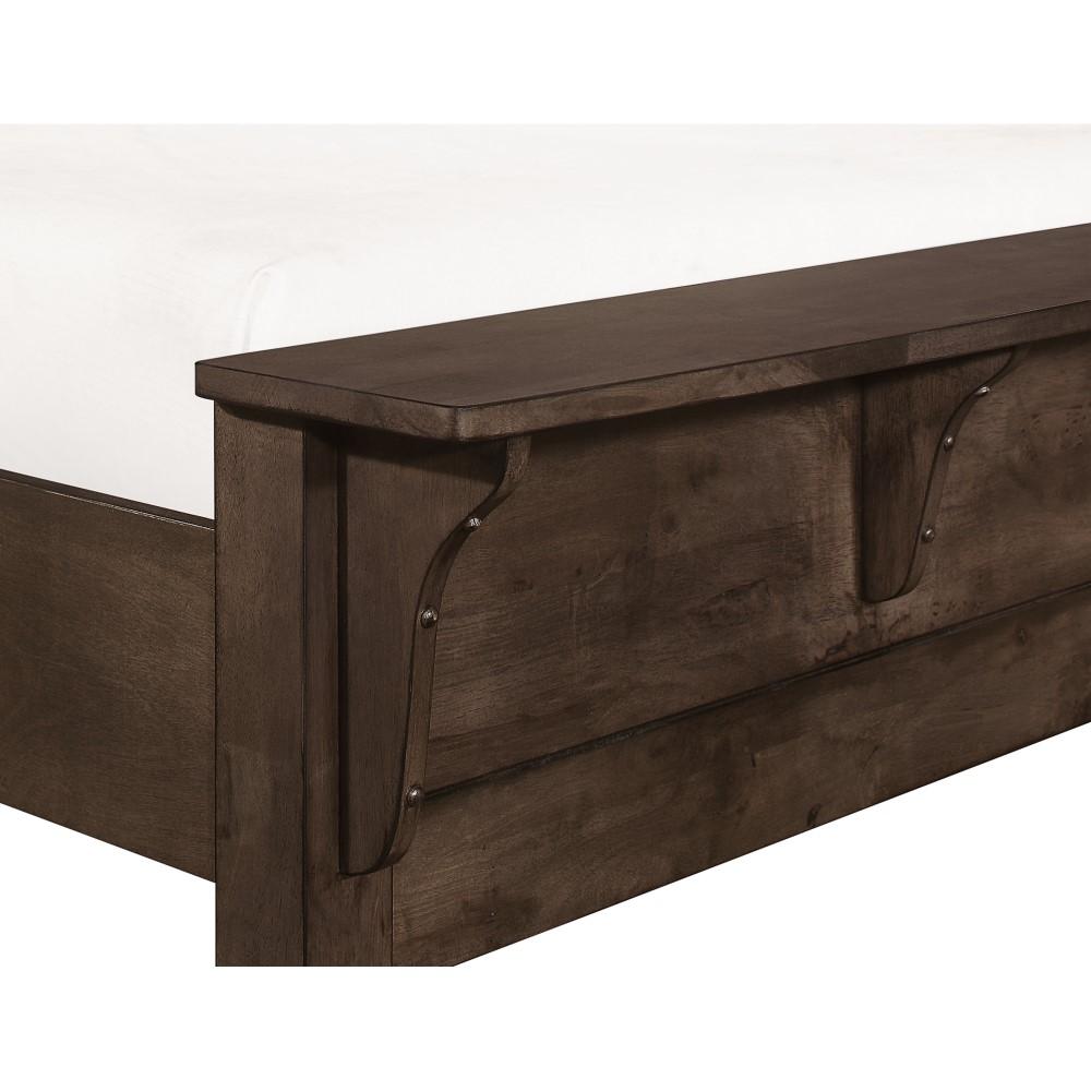 Wallace & Bay - Bonilla Gray Brown Queen Bed with Curved Plank Headboard And Built-In Bench Footboard - B510078 veiw 4
