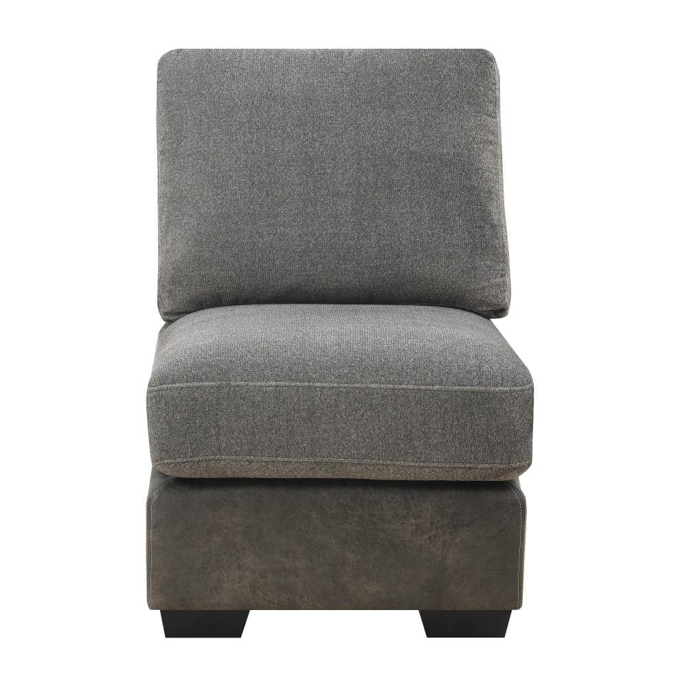 Wallace & Bay - Bright Charcoal Tweed and Faux Leather Sectional with Cozy Fabrics And Deep Seating - U510440 veiw 4